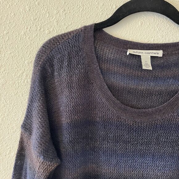 AUTUMN CASHMERE Women's Sweater XS Loose Knit Spacedye Hi-Lo 3/4 Sleeve Classic - Picture 5 of 12